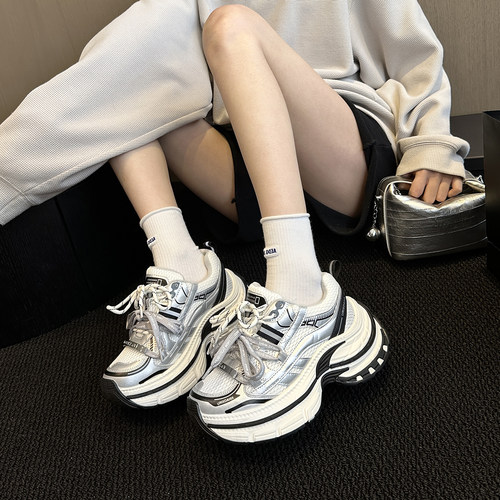 网红厚底老爹鞋女增高轻便百搭