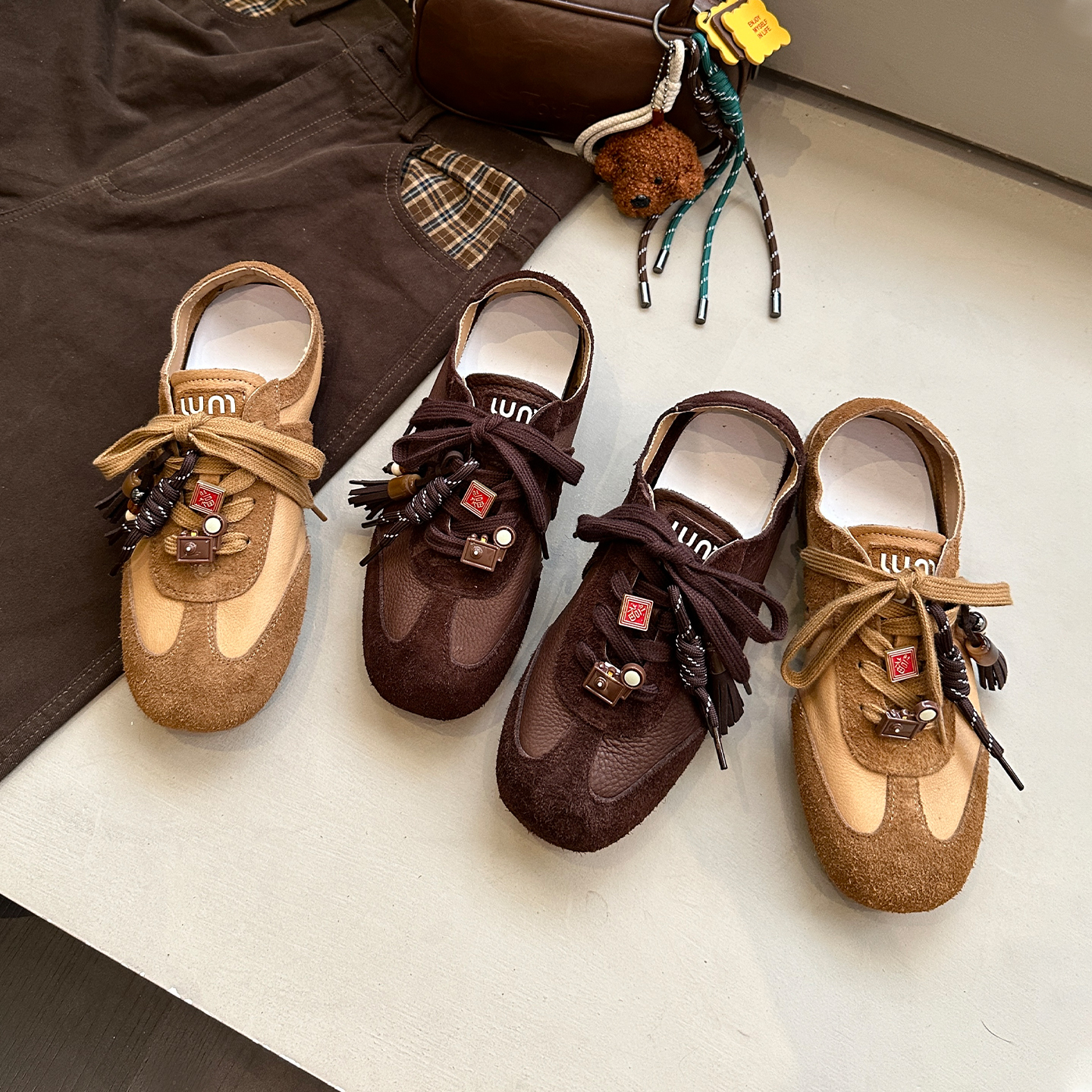 时髦复古多巴胺复古德训鞋