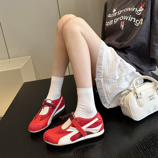 小白鞋 显瘦神款 女玛丽珍鞋 炸街潮流网布透气真皮复古德训鞋 新品