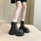 秋冬甜酷 增高显瘦厚底大头瘦瘦靴马丁靴女短靴子加绒 港风新品
