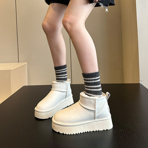 真皮套筒英伦舒适休闲雪地靴