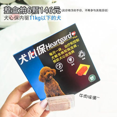 犬心保S片单片整盒防心丝虫蛔虫