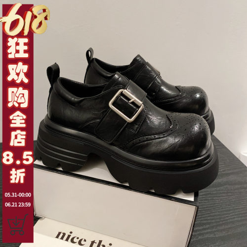 真皮增高厚底乐福鞋女休闲小皮鞋