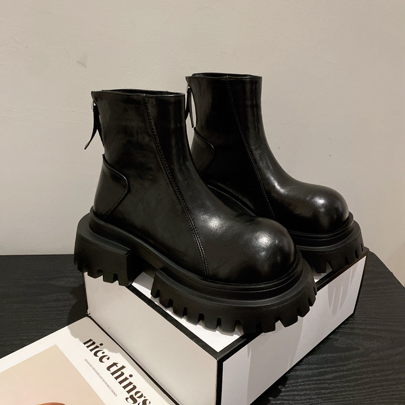 小个子增高厚底马丁靴女2025新款英伦风时尚百搭单里休闲短靴裸靴,女鞋,马丁靴,淘宝优惠券,粉丝福利购,淘宝优惠卷