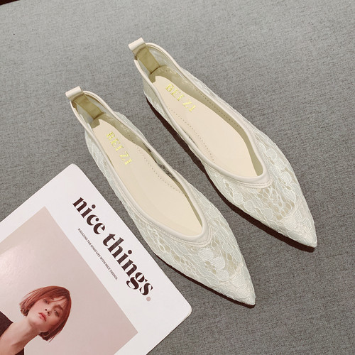 仙女风网纱透气显瘦平底单鞋女