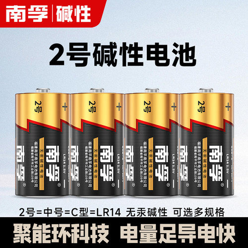 南孚二号电池C型LR14玩具花洒