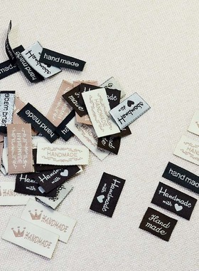 handmade标签手工DIY饰品商标材料蝴蝶结发夹饰品配件1包10片