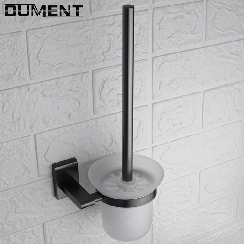 枪灰色全铜卫生间家用马桶刷套装