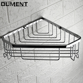 全铜浴室打孔架子 置物架304不锈钢带双挂钩 淋浴花洒三角架壁挂