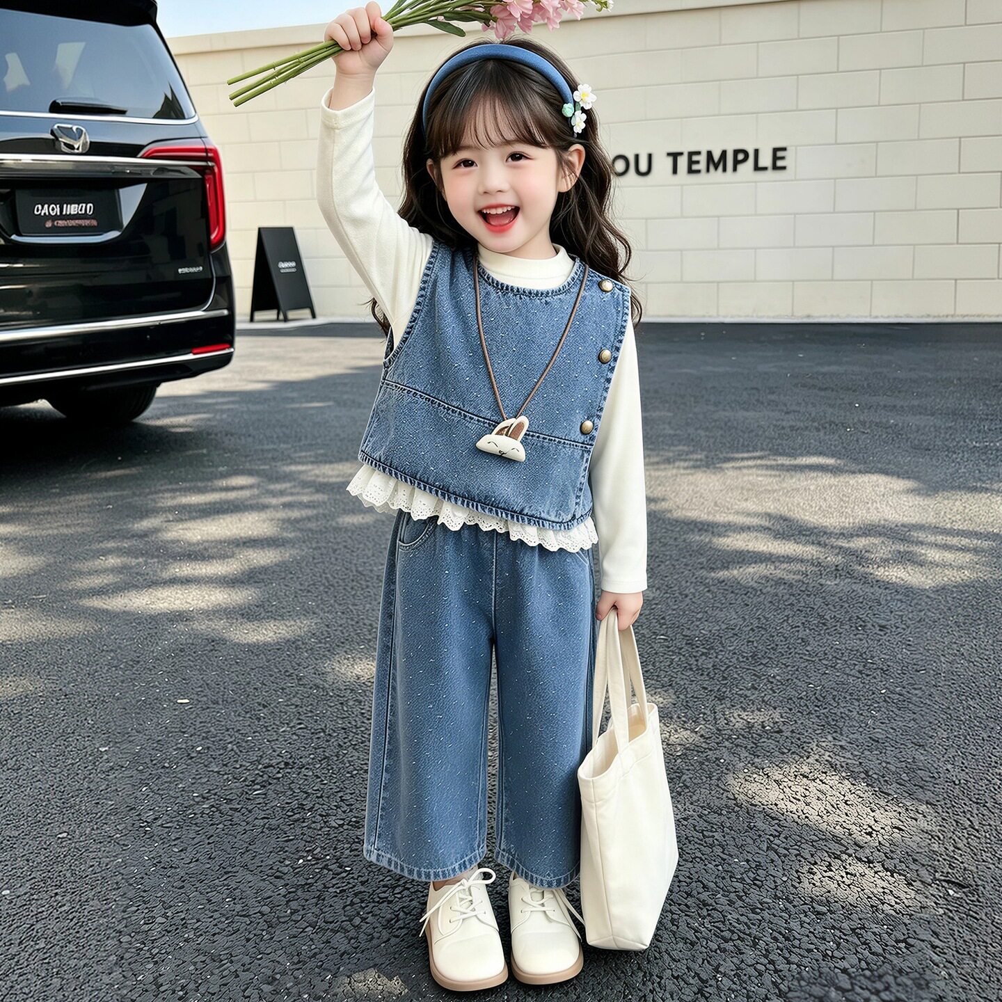 女童秋季圆点三件套2026新款洋气儿童套装女孩网红童装一件代发潮