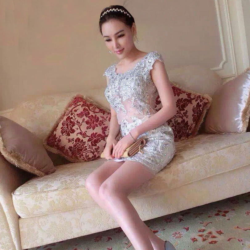 礼服连衣裙名媛重工钉珠镶钻蕾丝性感露背晚装生日无袖一步裙独家,女装/女士精品,连衣裙,淘宝优惠券,粉丝福利购,淘宝优惠卷