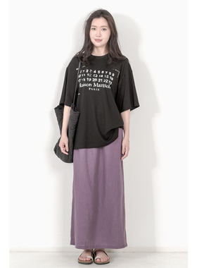 KNgs 夏季日系bf风宽松oversize印花圆领中长款短袖t恤女上衣