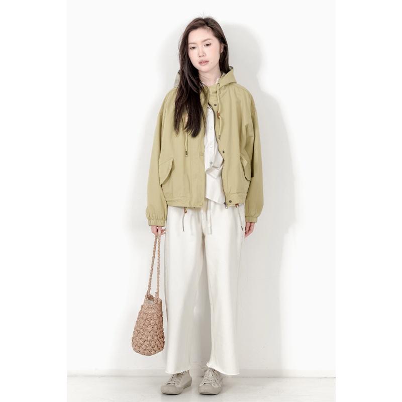 水洗棉宽松连帽工装外套