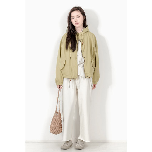 水洗棉宽松连帽工装外套