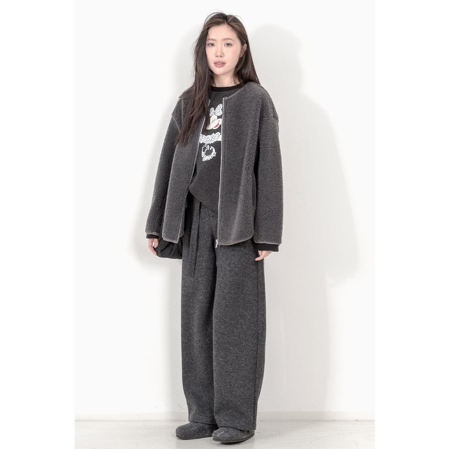 KNgs 秋冬文艺风森林系宽松纯色圆领羊羔绒短款毛呢外套女上衣,女装/女士精品,毛呢外套,淘宝优惠券,粉丝福利购,淘宝优惠卷