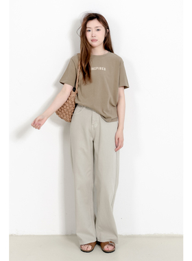 KNgs 夏季复古简约显瘦宽松英文字母印花圆领短袖t恤打底衫女上衣