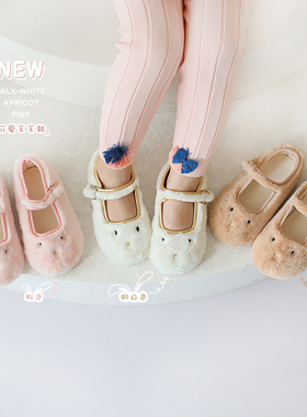 儿童毛毛鞋女童二棉童鞋冬季宝宝鞋子小童软底加绒小童公主棉鞋