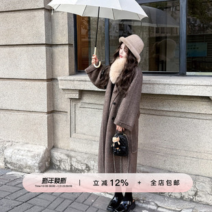 YIKOwow年度新贵大衣秋冬50牦牛绒1OO支绵羊毛腰带双面呢长款 外套