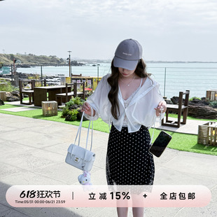 YIKOwow 韩国制莱赛尔简约长袖连帽衬衫女夏季新款通勤百搭防晒衫