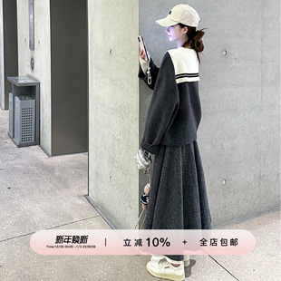 围巾短外套 1OO羊毛双面呢大衣2025女秋冬新款 YIKOwow 少女航海家