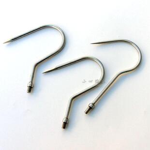 矶钓冰钓海钓船钓钩鱼8mm接口螺丝拧抄网竿-大号加粗不锈钢搭钩头