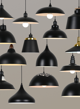 复古吊灯简约仿古怀旧工业风铁艺灯罩外壳餐饮餐厅火锅酒吧咖啡厅