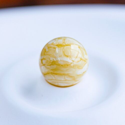 18.2mm俄料精品虎皮瓷白花千层蜜蜡圆珠单珠 手串 配饰3.46克