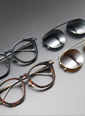 潮牌板材近视眼镜机能风带度数的墨镜两用偏光夹片太阳镜男夹镜