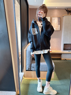2023秋重磅造型貼布設計質感棉寬松顯瘦外套女 AMYOYOJA韓國新款