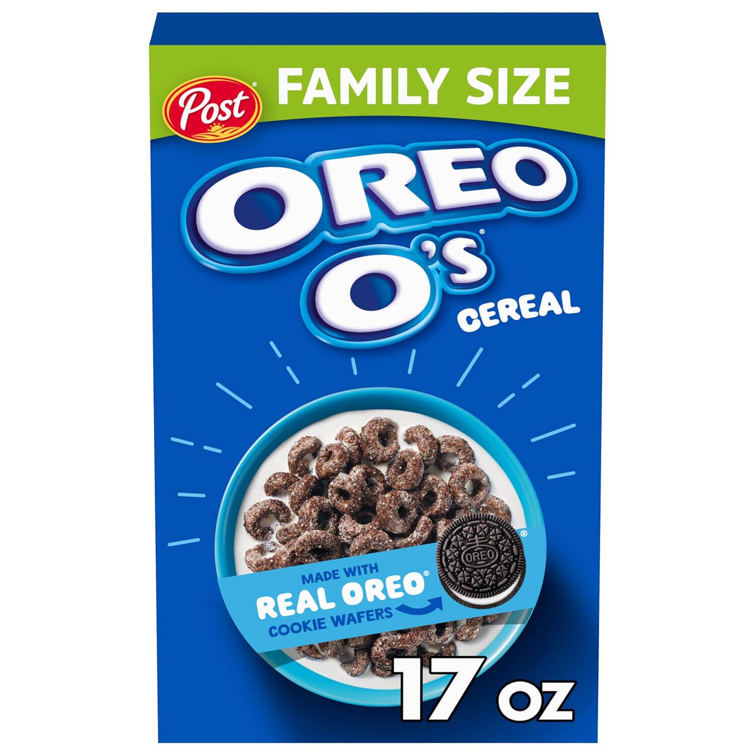 美国正品 POST OREO 宝氏 奥利奥营养麦圈谷物早餐零食麦片467g
