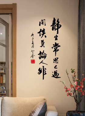 静坐客厅玄关装饰艺术PVC书法