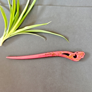 天然大漆发簪子 紫光檀木 新中式高级感 复古国风汉服头饰 钗头凤