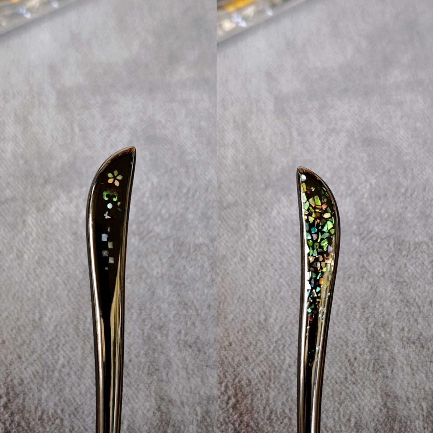 天然大漆器 手工双面螺钿镶嵌 中式简约古风百搭 黑檀木盘发簪子