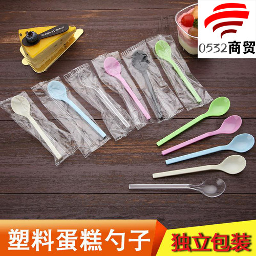 一次性冰粉勺子塑料长柄单独包装
