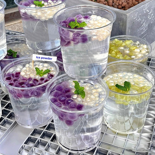 恒秀圆形塑料冰粉打包盒加厚透明