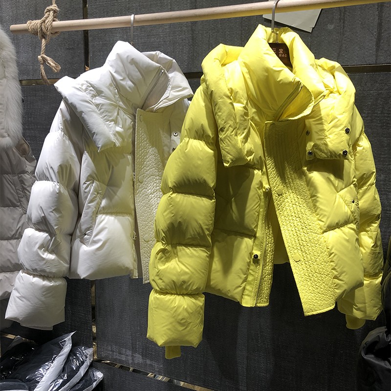 韩版小个子连帽面包服短款羽绒服