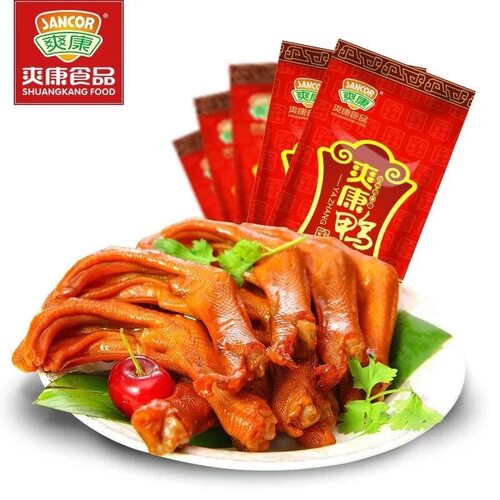爽康鸭掌温州鸭掌鸭爪酱香味卤味称重500g休闲零食独立包装