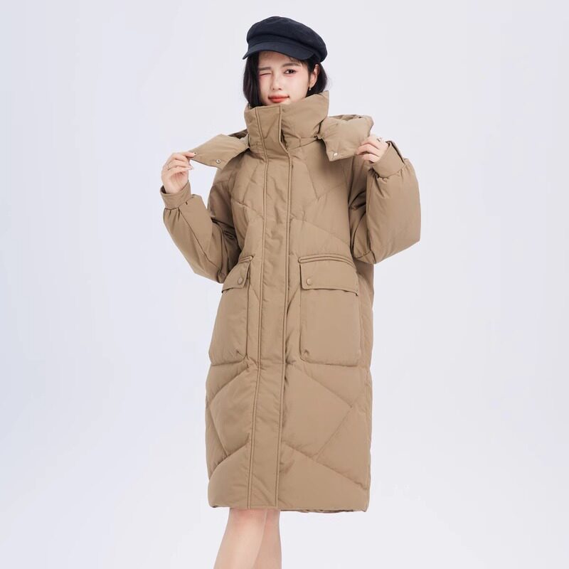 雪中飞韩版中长款连帽插肩袖