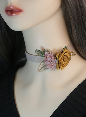 艾米米缎带毛呢女玫瑰花