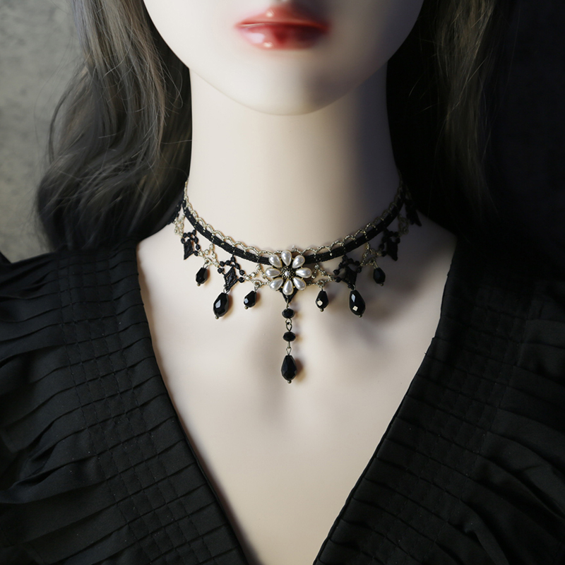 复古哥特合金蕾丝女项链