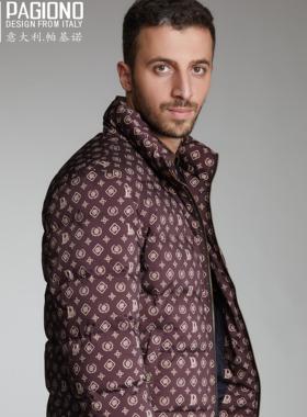 【PG老花】帕基诺24冬季新款男士经典老花立领白鸭绒羽绒服251232