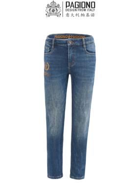 【亲肤保暖】帕基诺2024冬季新款男士时尚弹力薄绒牛仔裤250138