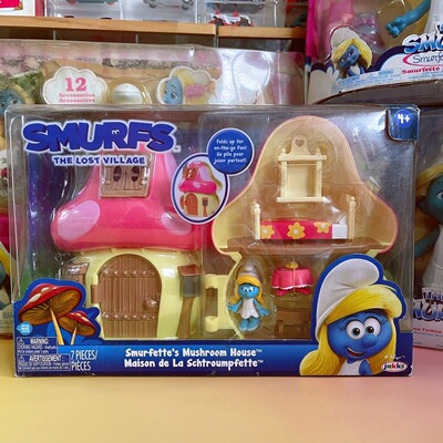 美国品牌蓝精灵蘑菇房过家家玩具