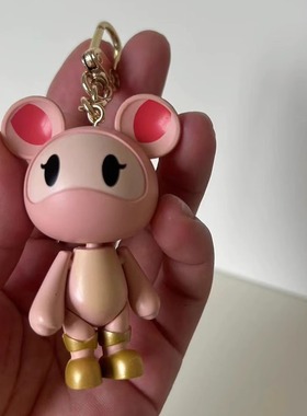 星际小熊玩偶钥匙扣圈链挂件盲盒锁匙扣卡通星空熊猫汽车包包挂饰