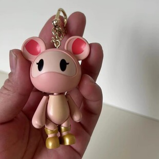 星际小熊玩偶钥匙扣圈链挂件盲盒锁匙扣卡通星空熊猫汽车包包挂饰