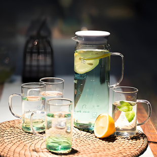 冷水壶高硼硅玻璃凉水壶瓶果汁冷泡壶泡茶壶耐高温晾白开水杯扎壶