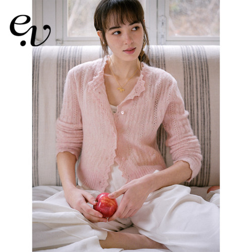 Even Vintage | 羊驼毛混纺 气质温柔风复古慵懒宽松针织开衫春夏
