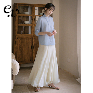 优雅浪漫微鱼尾鱼骨波浪边半裙 铜氨纤维 Even Vintage