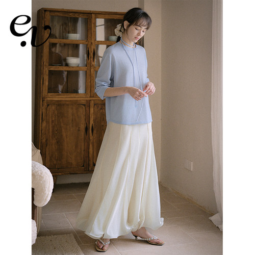 Even Vintage | 铜氨纤维 优雅浪漫微鱼尾鱼骨波浪边半裙 - 封面