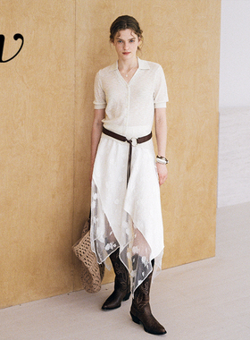 Even Vintage | 浪漫解构 A字双层蕾丝不规则下摆设计感半身裙